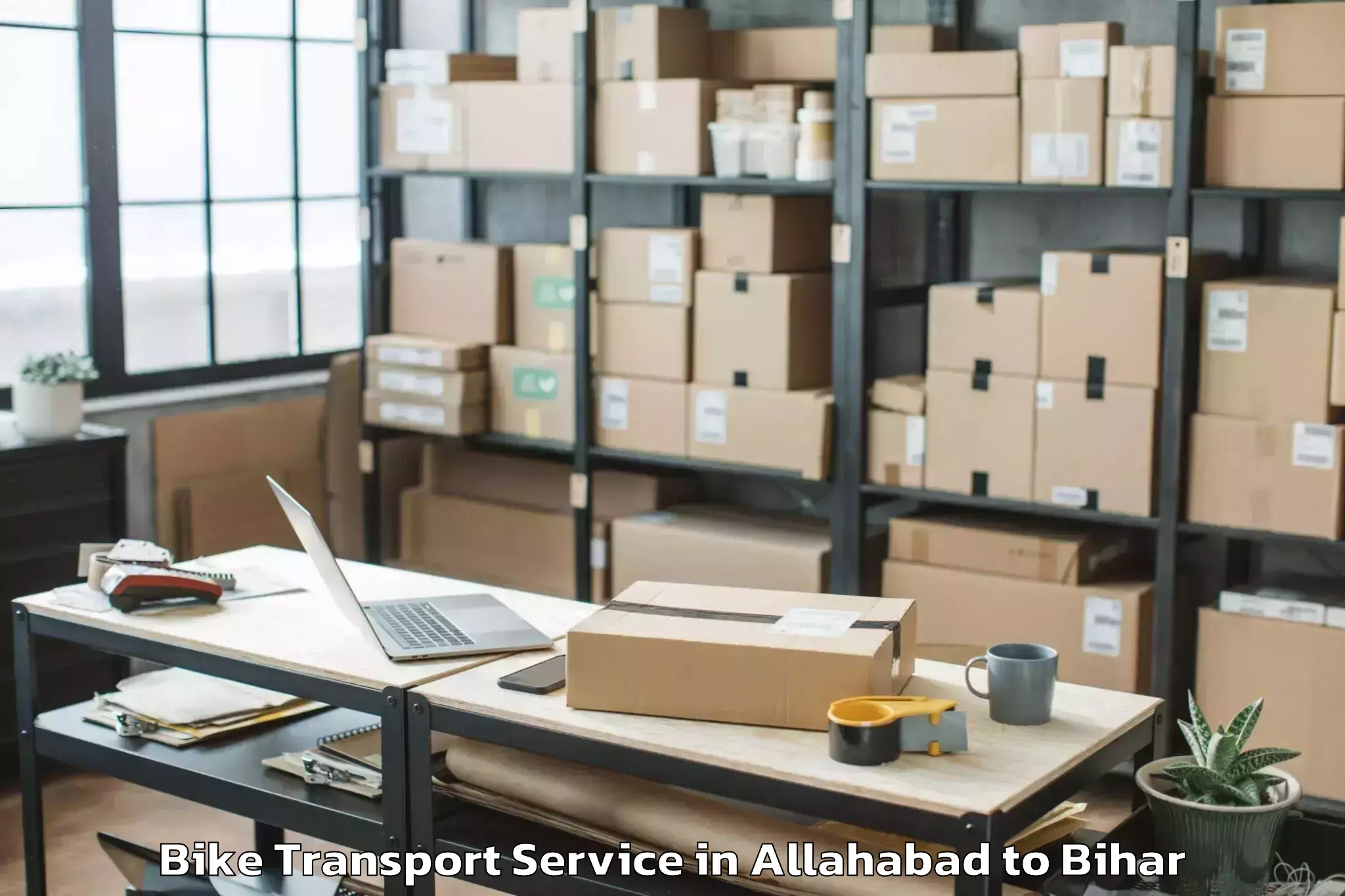 Hassle-Free Allahabad to Chiraia Bike Transport